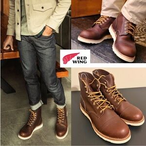 RED WING HERITAGE IRON RANGER TRACTION TRED LEATHER BOOTS - AMBER HARNESS 10